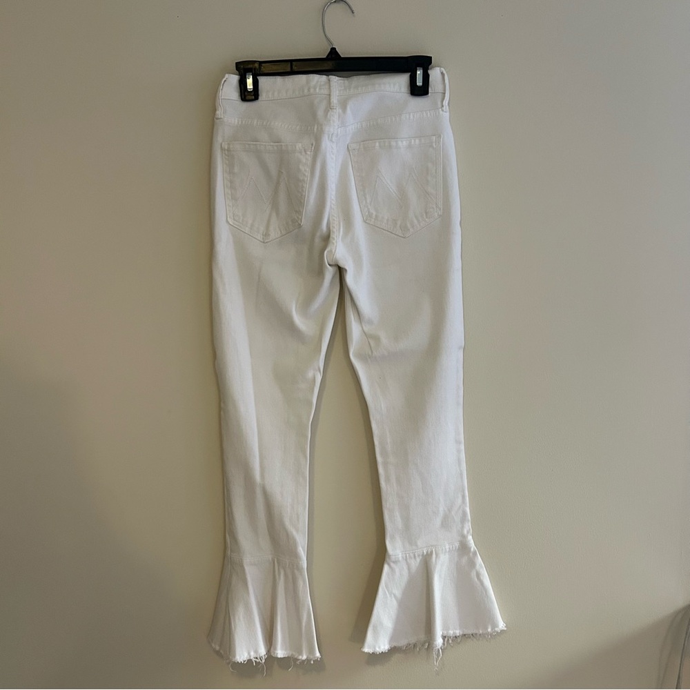 Mother White Flare Jeans The Cha Cha Fray Glass Slipper Bell Bottom Denim 26 - Picture 14 of 14